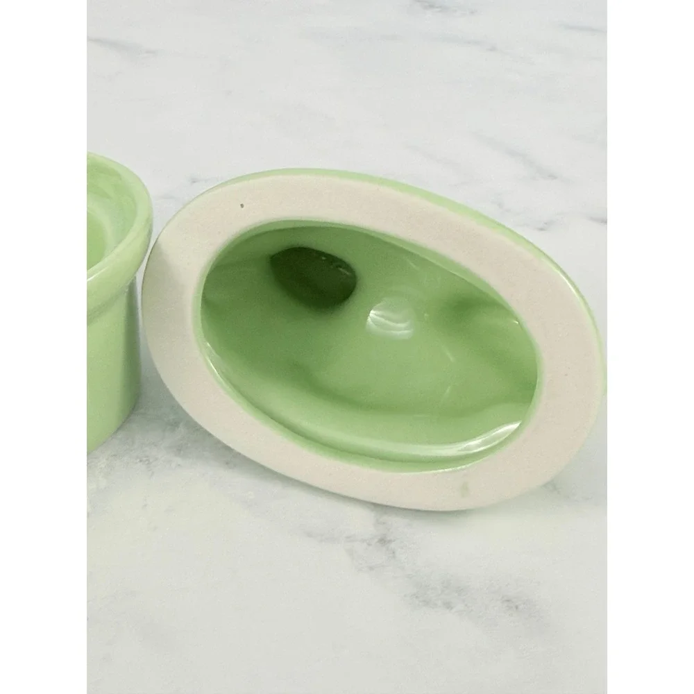 VTG BIA Green Hen Chicken Ramekin 